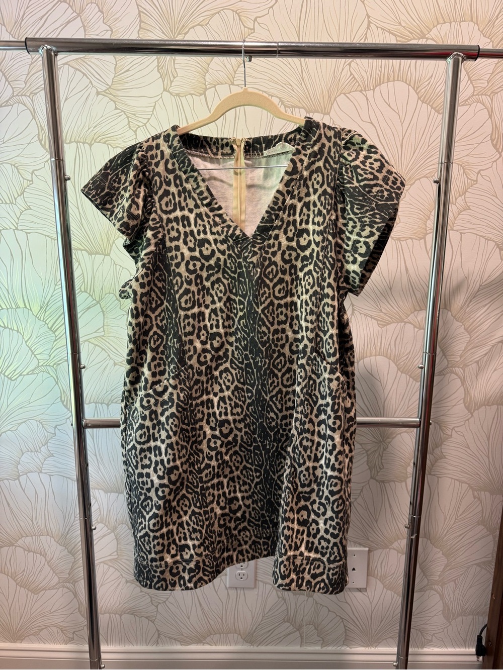 NEVER WORN! Leopard Print Mini Dress in Black, tan and Cream